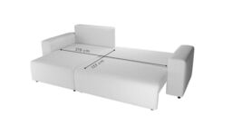 Homely Left Hand Corner Sofa Bed, boucle grey - thumbnail 3