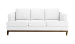 Scarlett Structured 3 Seater Sofa, white, Leg colour: dark oak