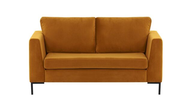 Gosena 2 Seater Sofa, mustard, Leg colour: black metal