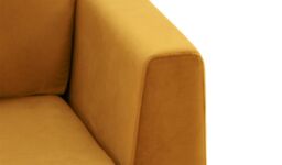 Gosena 2 Seater Sofa, mustard, Leg colour: black metal - thumbnail 3