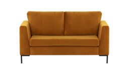 Gosena 2 Seater Sofa, mustard, Leg colour: black metal - thumbnail 1