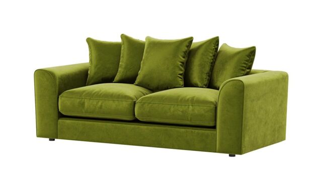 Dillon Velvet 3 Seater Sofa, olive green - image 1