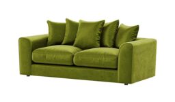Dillon Velvet 3 Seater Sofa, olive green - thumbnail 1
