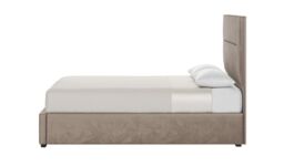 Lewis 4ft Small Double Bed Frame Modern Horizontal Stitch Headboard, mink, Leg colour: black - thumbnail 4