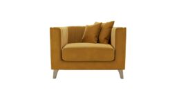 Barra Armchair, mustard, Leg colour: wax black