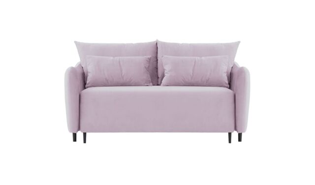 Zoya 2 seater Sofa Bed, lilac, Leg colour: black - image 1