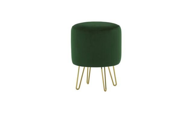 Flair Small Round Pouffe Metal Legs, brown - image 1