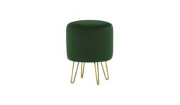 Flair Small Round Pouffe Metal Legs, brown - thumbnail 1