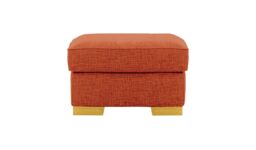 Avos Footstool, burnt orange, Leg colour: like oak - thumbnail 1