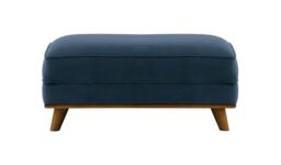 Farrow Footstool, beige, Leg colour: wax black