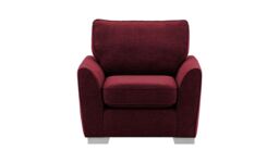 Newton Armchair, red, Leg colour: white