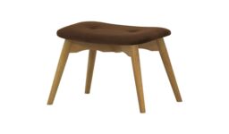 Ducon Velvet Footstool, brown, Leg colour: like oak