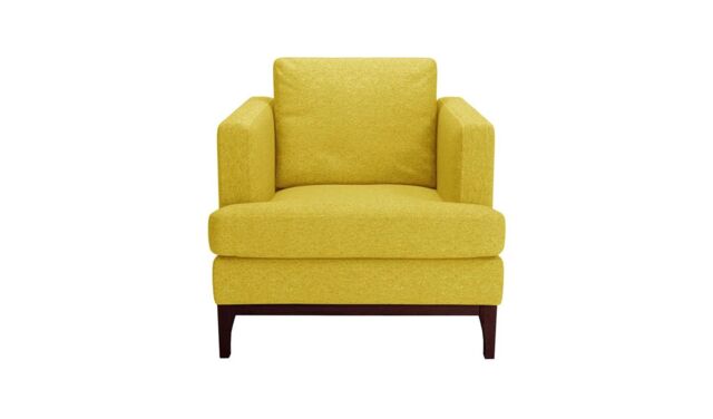 Scarlett Armchair, yellow, Leg colour: dark oak - image 1