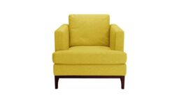 Scarlett Armchair, yellow, Leg colour: dark oak - thumbnail 1