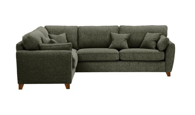 James Large Left Corner Sofa, mid grey, Leg colour: dark oak - image 1