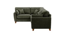 James Large Left Corner Sofa, mid grey, Leg colour: dark oak - thumbnail 3