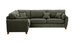 James Large Left Corner Sofa, mid grey, Leg colour: dark oak - thumbnail 1
