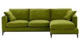 Covex Wood Right-Hand Corner Sofa, olive green, Leg colour: black