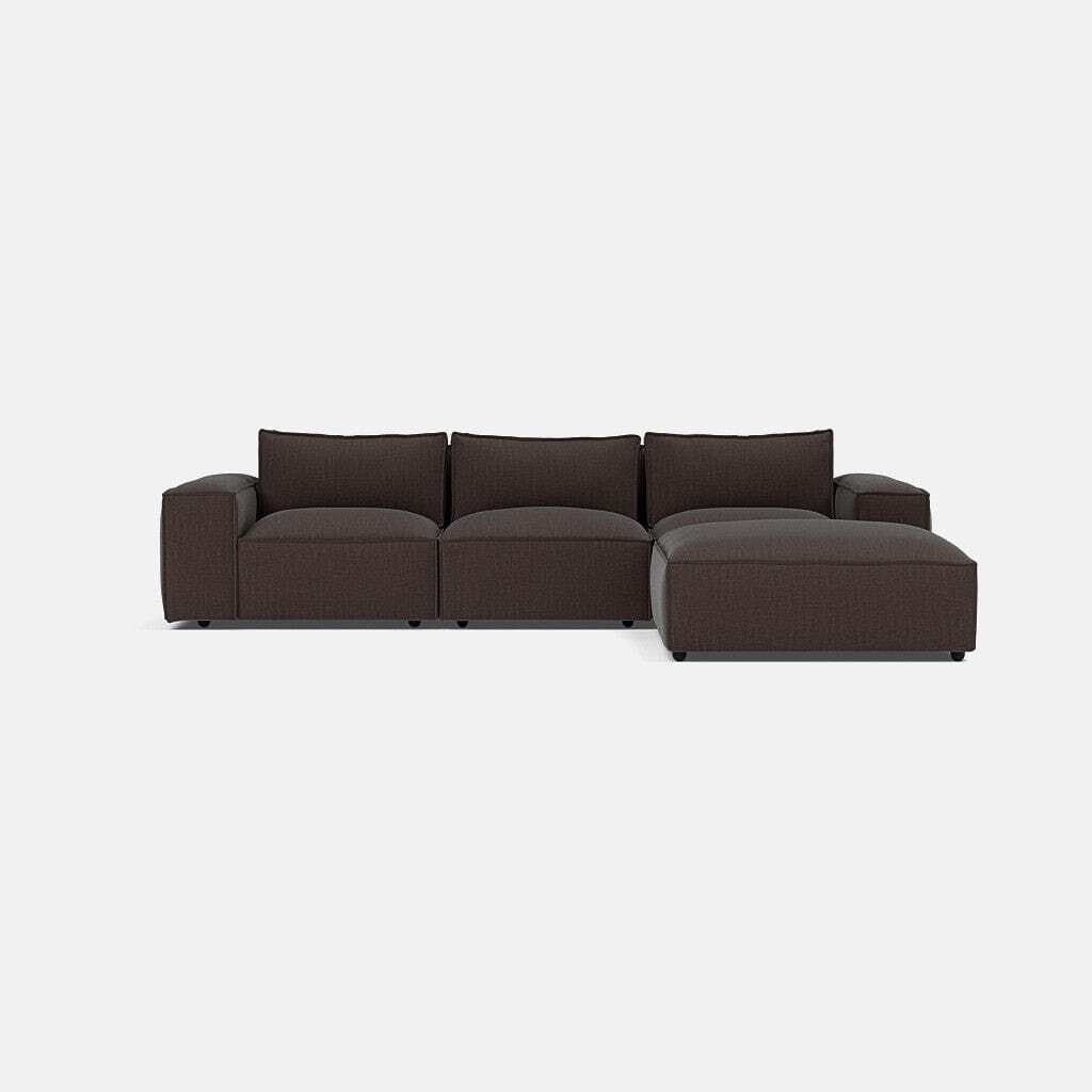 Sofa Club Marylebone Luxe Chenille Left/Right Corner Sofa Footstool End - Double Espresso