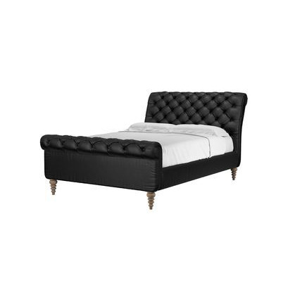 Knightsbridge Double Bed in Smoke Soft Leather - sofa.com
