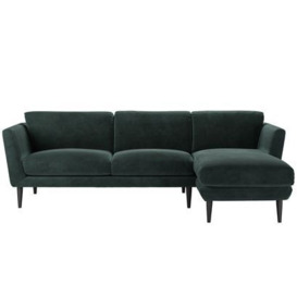 Holly Medium RHF Chaise Sofa in Smokey Green Cashmere Velvet - sofa.com