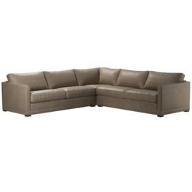 Aissa Large Corner Sofa in Pewter Grain Leather - sofa.com