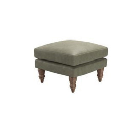 Isla Small Square Footstool in Matcha Powdered Leather - sofa.com