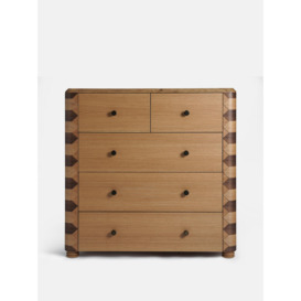 Anuel Oak and Walnut Five Drawer Dresser | Soho House Inspired