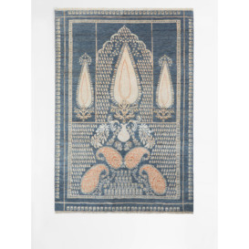 Navy Walter Rug - Hand-Knotted in India | distinctive Paisley Design