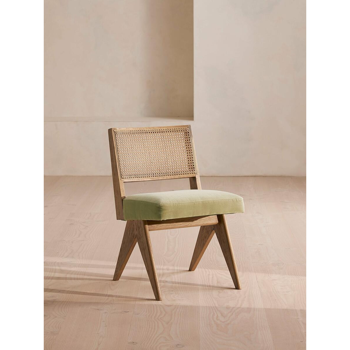Buy the Hayward Dining Chair in Fern Velvet | Solid Oak Frame
