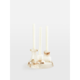 Frida Alabaster Marble Candleholders - Set of Three