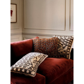 Rust Bresle Square Cushion - Hand-Knotted Wool-Cotton Blend