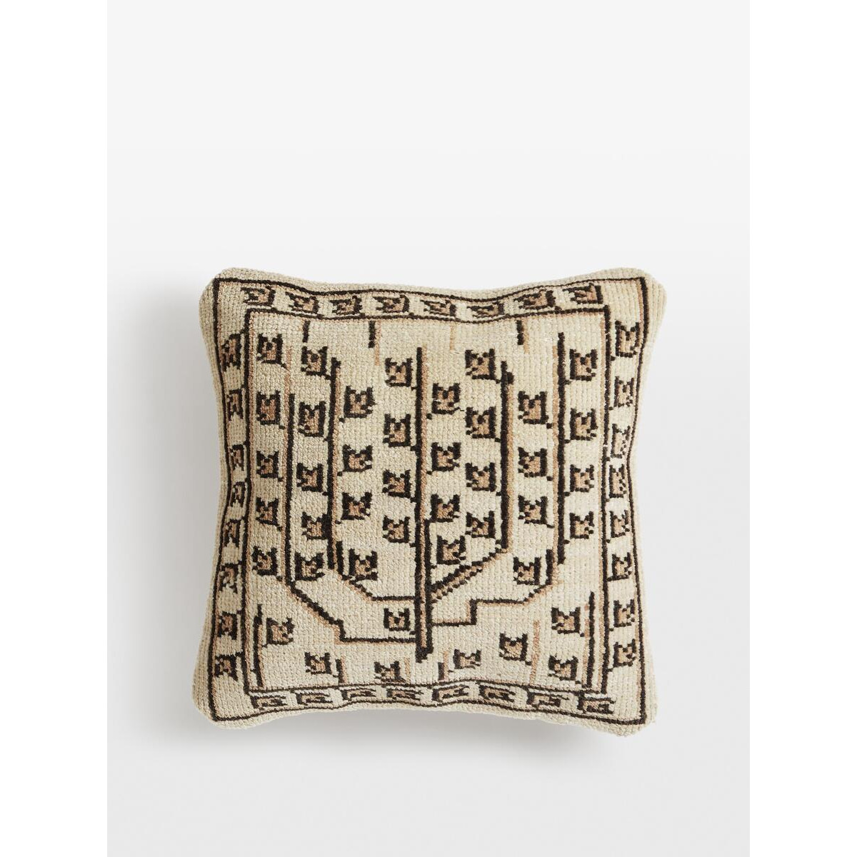 Natural Bresle Square Cushion | Hand-Knotted Wool-Cotton Blend