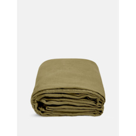 Olive Luna Linen Double/Full Duvet Cover | Breathable and Durable