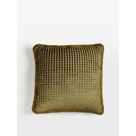 Buy Charis Square Cushion in Ochre | Woven Jacquard Fabric with Geometric Design