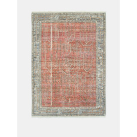 Hand-Knotted Jaipur Rug in Rust | Vintage-Inspired Design