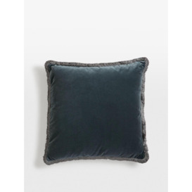 Margeaux Velvet Cushion in Grey Blue | Plush Feather Padding