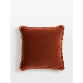 Rust Margeaux Velvet Cushion | Plush Feather Padding & Eyelash Fringing