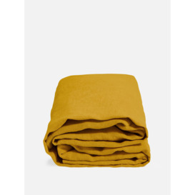 Mustard Emperor Linen Fitted Sheet | Luna Range
