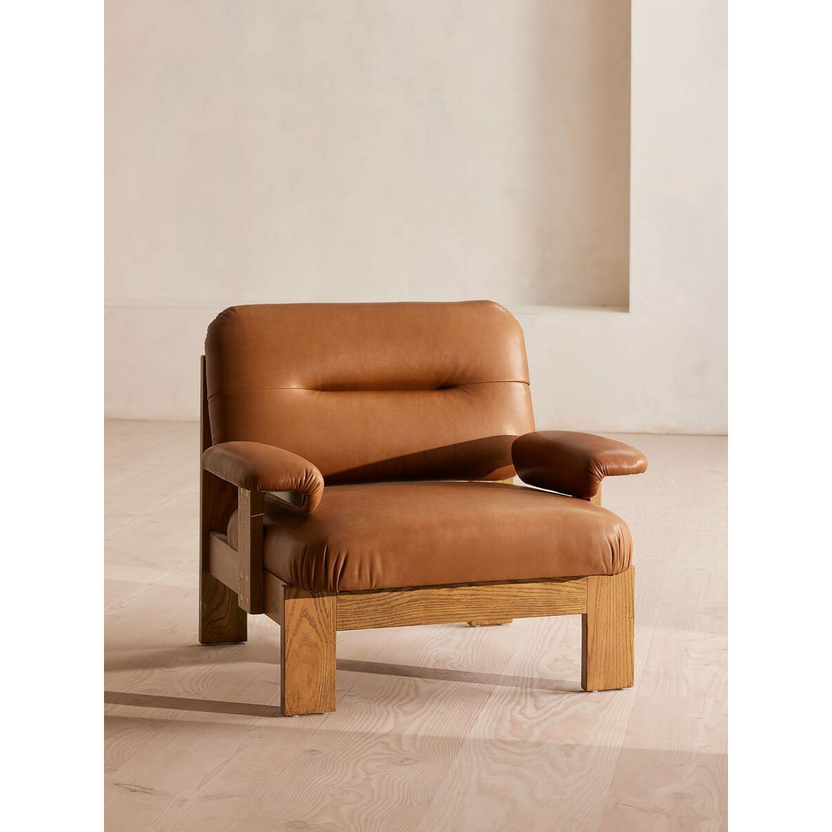 Horton Armchair in Chestnut Leather | Retro Style Chair | White City House
