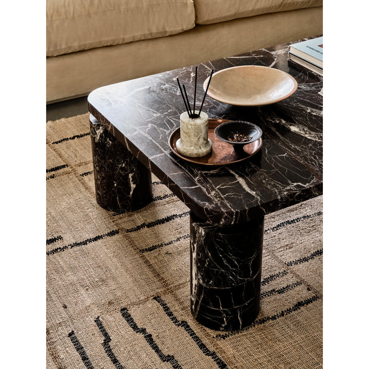 Carter Marble Coffee Table in Rosso Levanto | Soho House Furniture