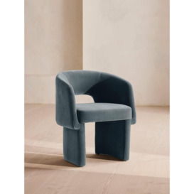 Morrell Dining Chair, Velvet, Grey Blue