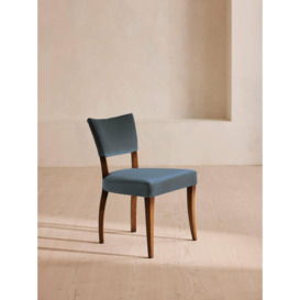 Pair of Molina Velvet Dining Chairs in Grey Blue | Upholstered Seat and Back