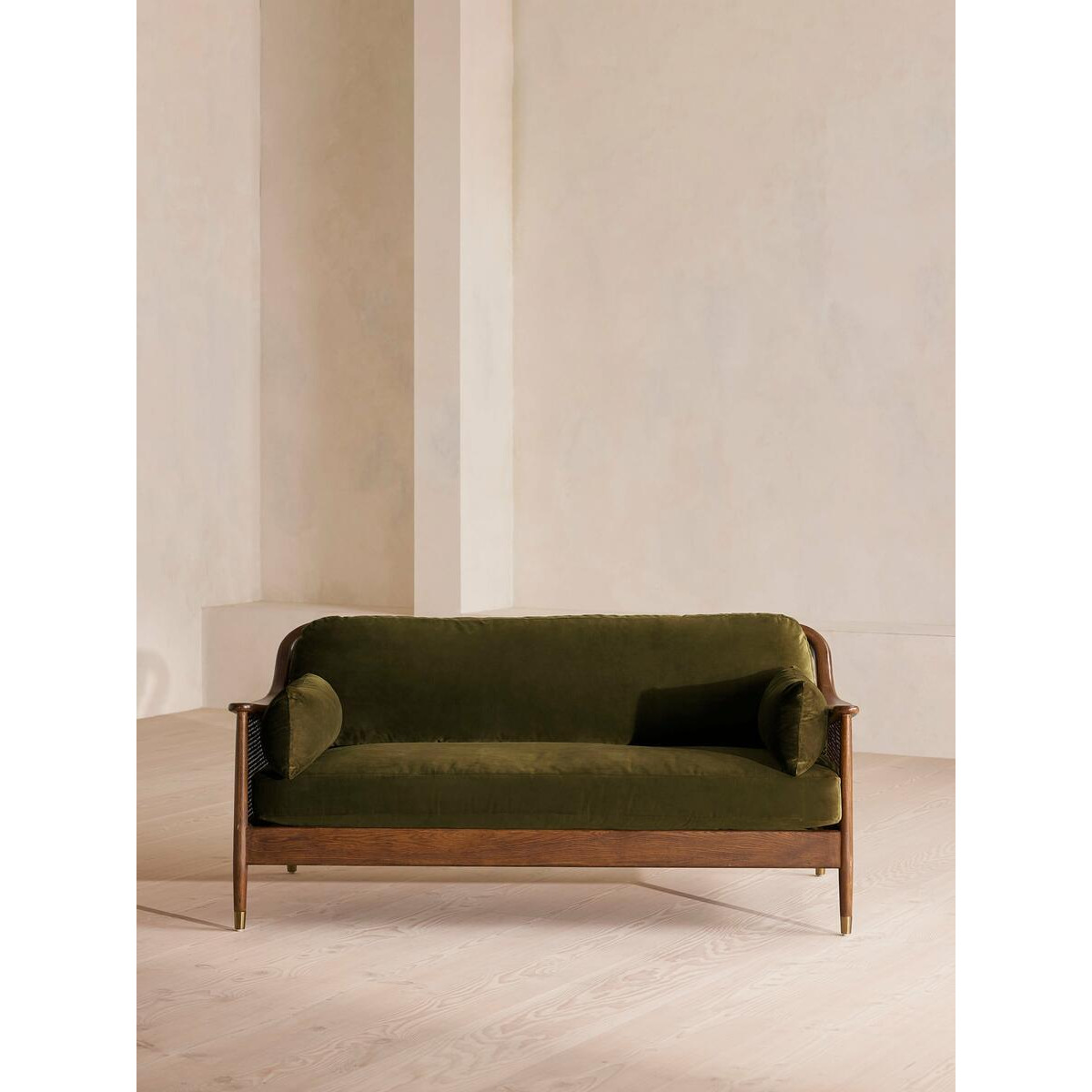 Buy Atlanta Three Seater Sofa in Olive Velvet | Shoreditch House Inspired