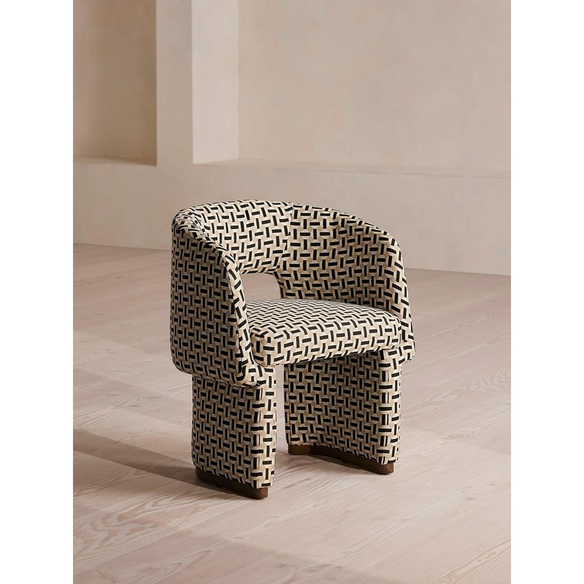 Morrell Outdoor Dining Chair, Geometric, Monochrome, UK