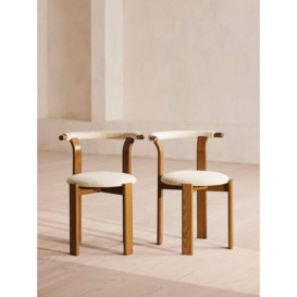 Set of Zita Dining Chairs, Natural Boucle Upholstery