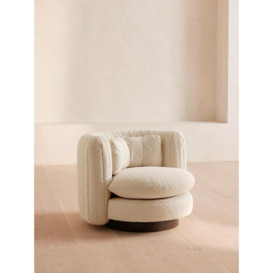 Vivienne Boucle Armchair in Natural | Swivel Chair