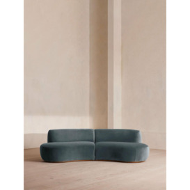 Aline Serpentine Velvet Modular Sofa - Grey Blue | Soho House Stockholm Inspired