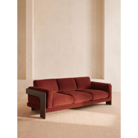 Buy Marcia Three Seater Sofa in Velvet Rust | Shop Now
