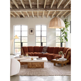 Noelle Rust Velvet Modular Curved Sofa - 6 Seater | Furniture Store